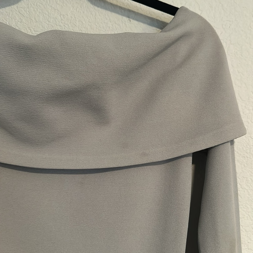 Safiyaa beautiful gray tunic belted off shoulder top 8 - Picture 12 of 15